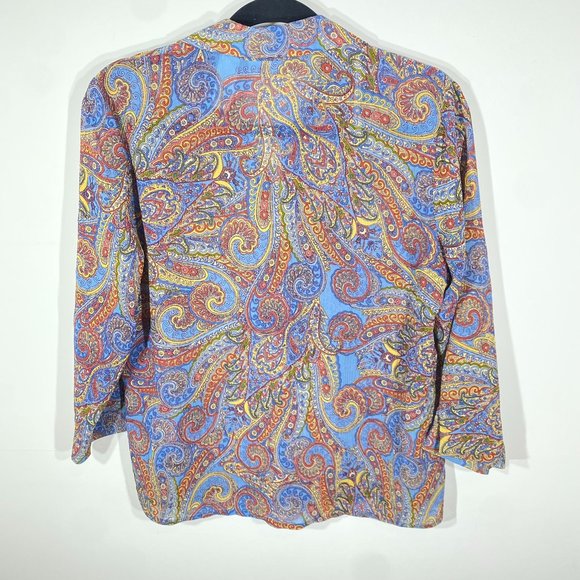 Liz Claiborne Blue Paisley Outfit Top S and Skirt 8 Womens 2 Piece Set - Picture 6 of 14